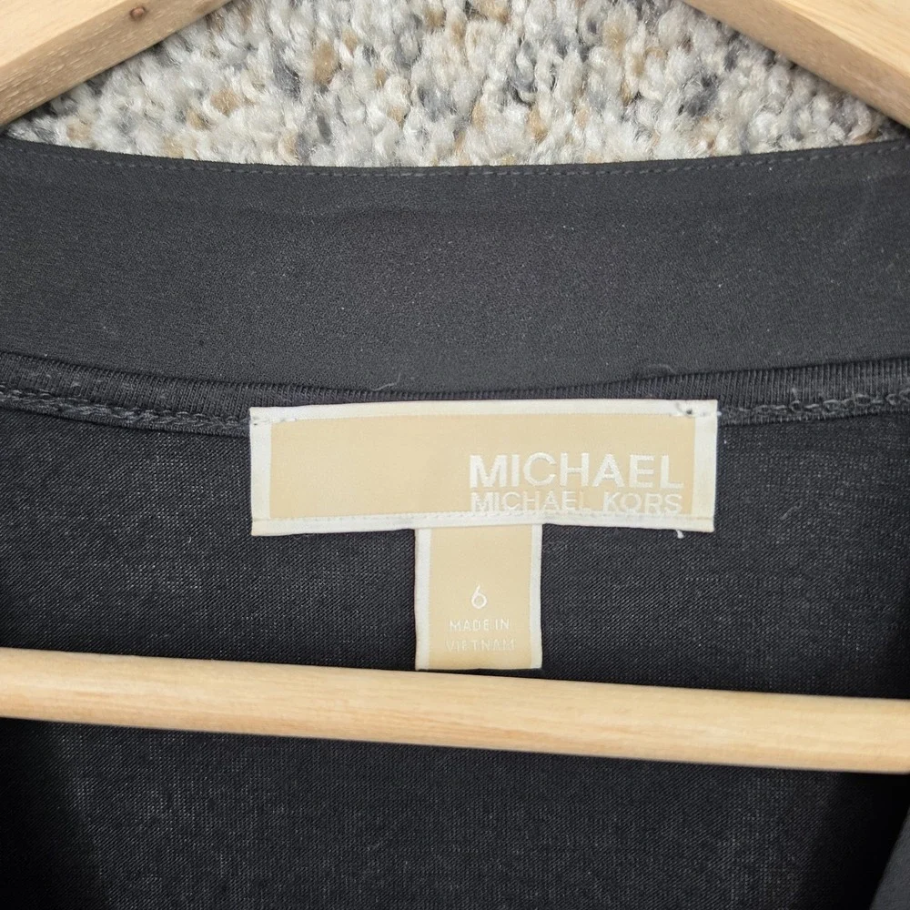 Michael Kors Top Womens 6‎ Black Sheer Lined Blouse Long Sleeve Casual Ladies
